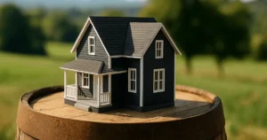 Casa pequena com aspecto antigo, simbolizando imóvel ocupado por muitos anos, tema relacionado à usucapião extraordinária